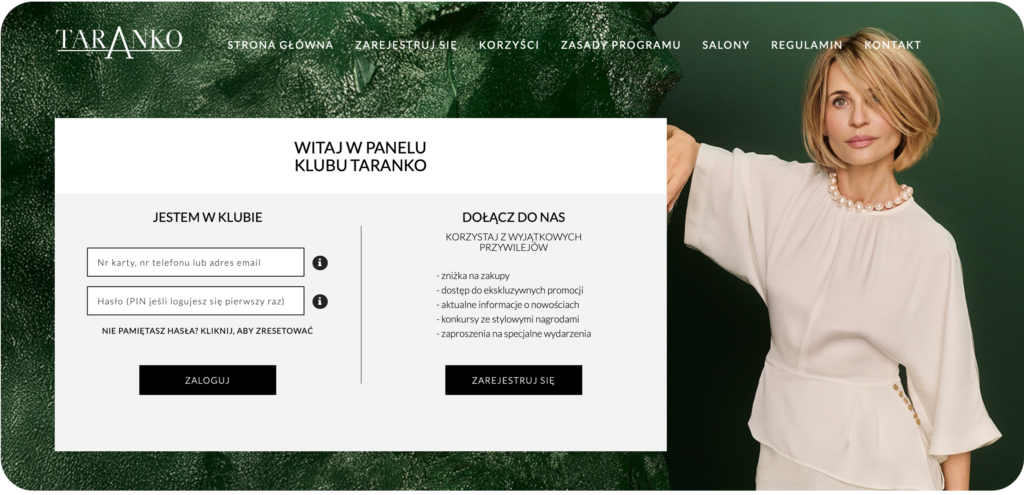przykład landing page w taranko.com